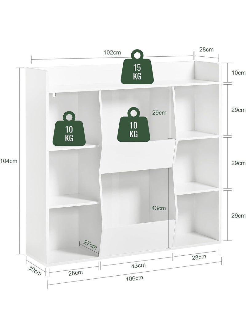 SoBuy KMB55-W,Children Kids Bookcase Book Shelf, Toy Storage Unit Storage Display Shelf Organizer with 8 Storage Compartments - Image 3