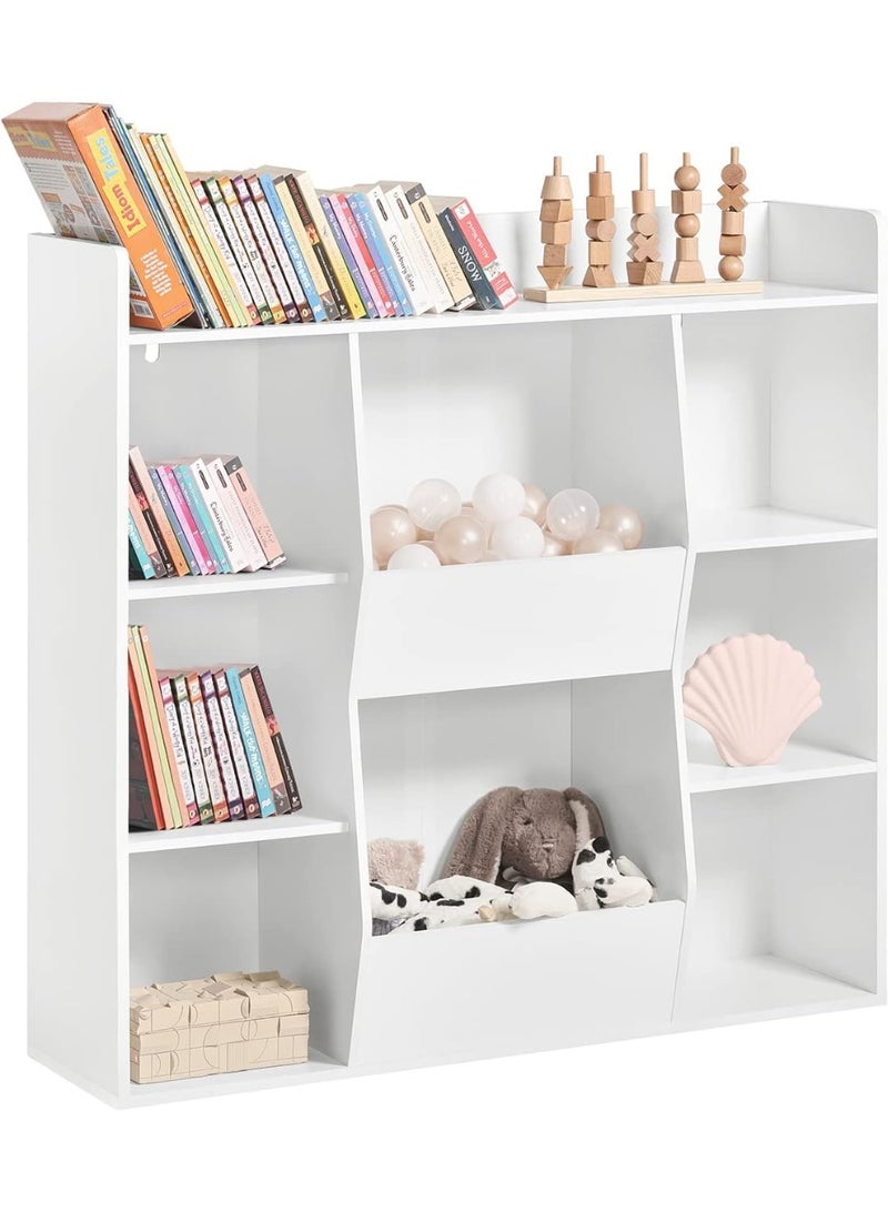 SoBuy KMB55-W,Children Kids Bookcase Book Shelf, Toy Storage Unit Storage Display Shelf Organizer with 8 Storage Compartments - Image 1