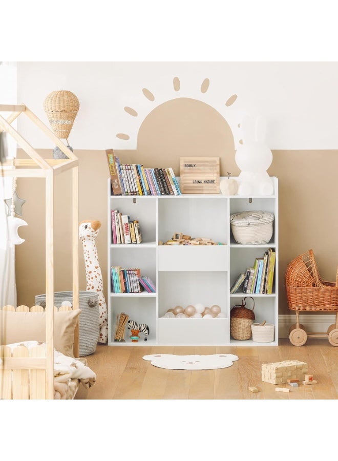 SoBuy KMB55-W,Children Kids Bookcase Book Shelf, Toy Storage Unit Storage Display Shelf Organizer with 8 Storage Compartments - Image 2