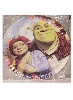 Paper Plates Decorated With A Multi-Colored Shrek Character Print 50 Pcs