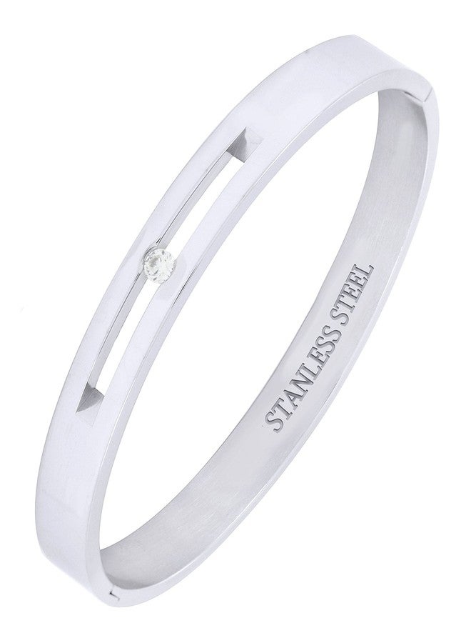 ZIVOM® Classic American Diamond Stainless Steel Kada Bangle Bracelet Men - Image 1