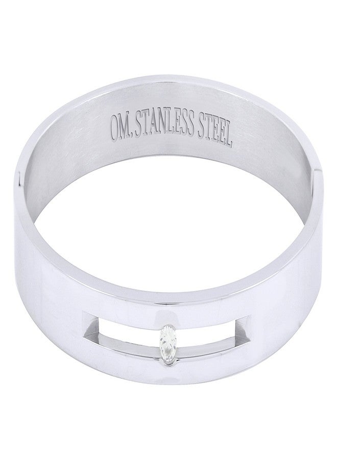 ZIVOM® Classic American Diamond Stainless Steel Kada Bangle Bracelet Men - Image 2