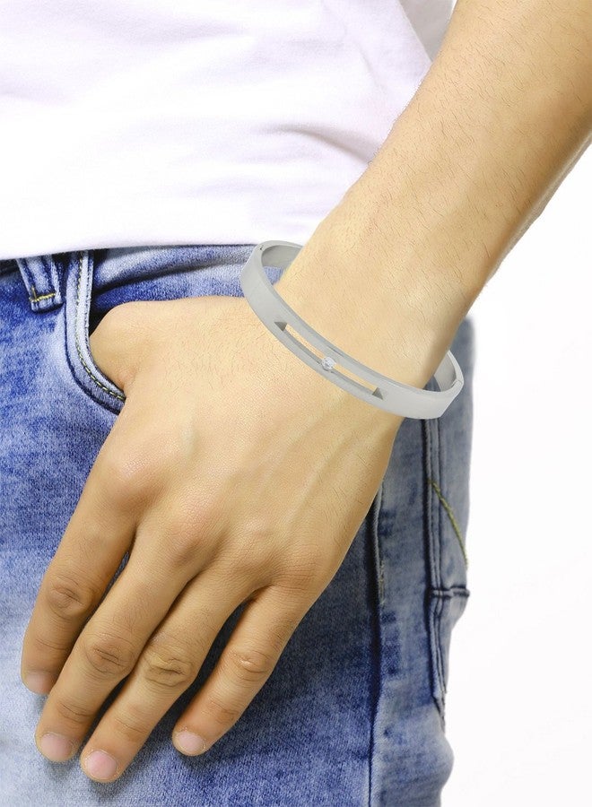 ZIVOM® Classic American Diamond Stainless Steel Kada Bangle Bracelet Men - Image 5