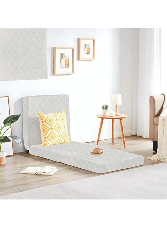 Comfy مرتبة ساتين كلاسيكية طبية قابلة للطي مريحة بيضاء 180 × 90 × 7 سم - Image 2