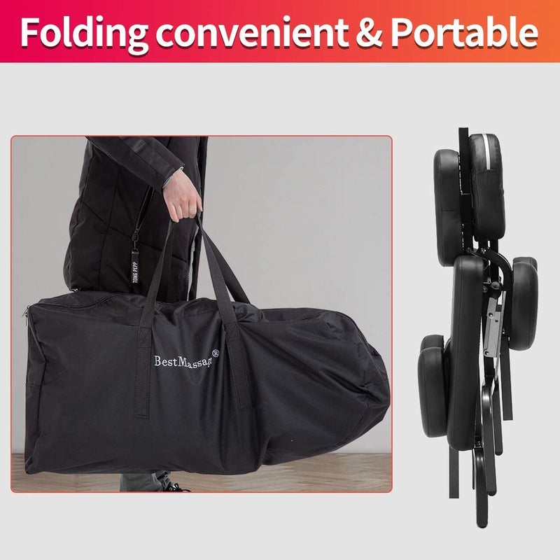 BestMassage BestMassage Portable Tattoo Spa Massage Chair Leather Pad Travel wFree Carry Case  - Image 5