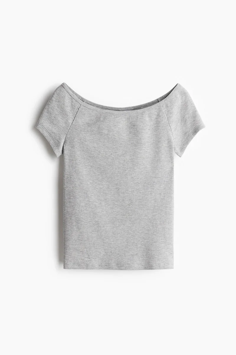 اتش اند ام Ribbed off-the-shoulder top