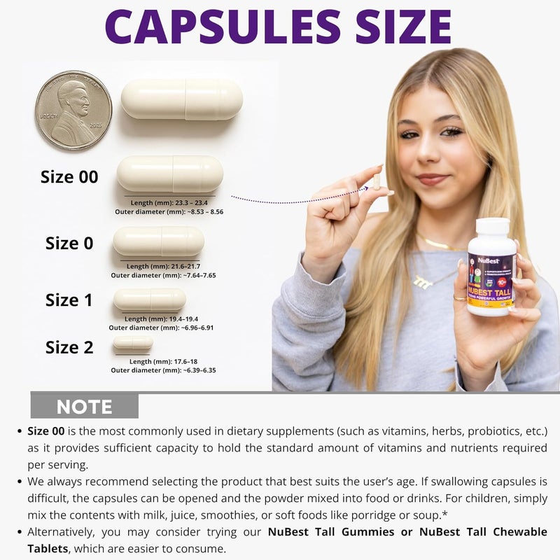 NuBest Tall 10 Premium Bone Strength Formula Enhanced Immunity and Overall Health for Age 10 with Calcium Vitamin D3 Vitamin K2 and Multivitamins  60 Capsules  1 Month Supply - Image 5