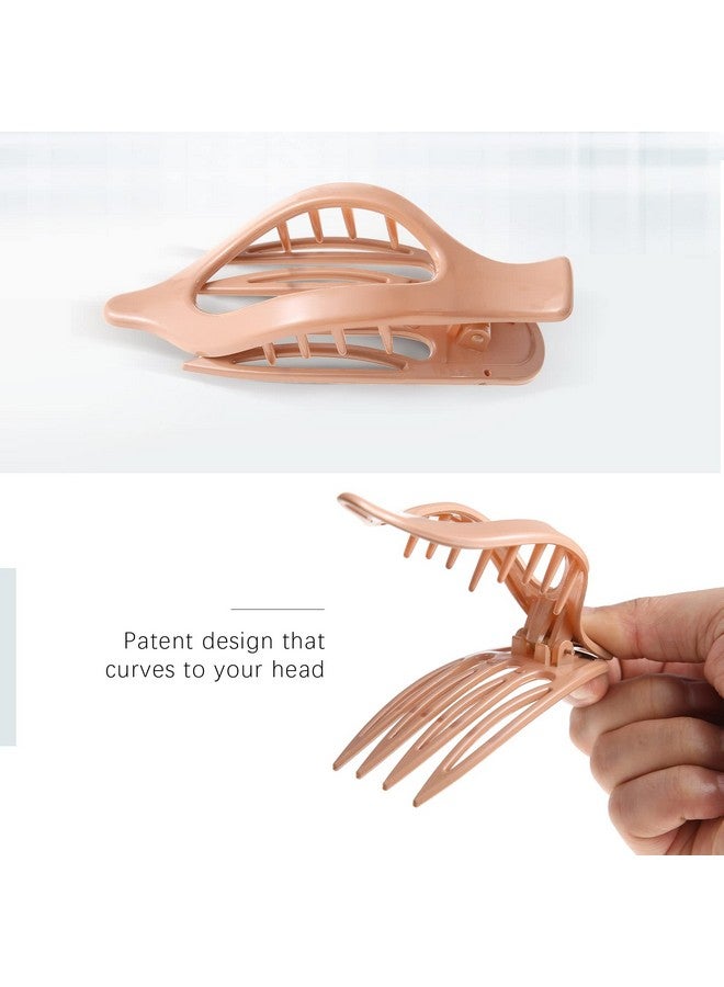 AWAYTR French Concord Hair Clips Claw 6Pcs Side Slid Flat Hair Clips For Volume Strong Hold No Slip Grip Hair Claw Clips For Women Girls Thick Thin Hair (Transparent/Solid Color(Large 4.7 Inches)) - Image 5