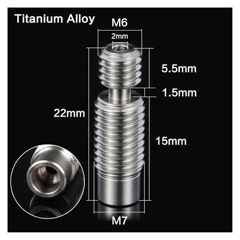 سبيكة التيتانيوم ثنائية المعدن فاصل حراري حنجرة لطابعة ثلاثية الأبعاد خيط TA 10 قطع - Image 3