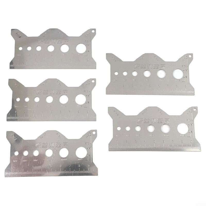 5pcs Steel Screw Measuring Ruler Set with Spiral Guide Gauges for Workshop Construction DIY - Image 2