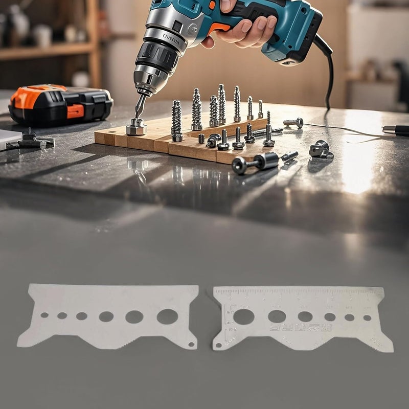 5pcs Steel Screw Measuring Ruler Set with Spiral Guide Gauges for Workshop Construction DIY - Image 5