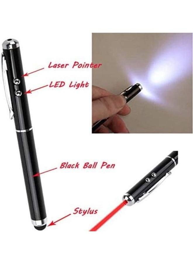 EasyLife - 4-in-1 Capacitive Touch Screen Pens with LED Light and Laser Pointer Multifunction Digital Writing Drawing Pen for Tablet Smartphone - Image 1