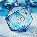 YEMEKO Liquid Core D20 Dnd22MM Single Dice e with Resin Sharp Edge 20 Sided DD Dice Handmade Polyhedral for Dungeons and Dragons RPG Blue Purple - Image 2