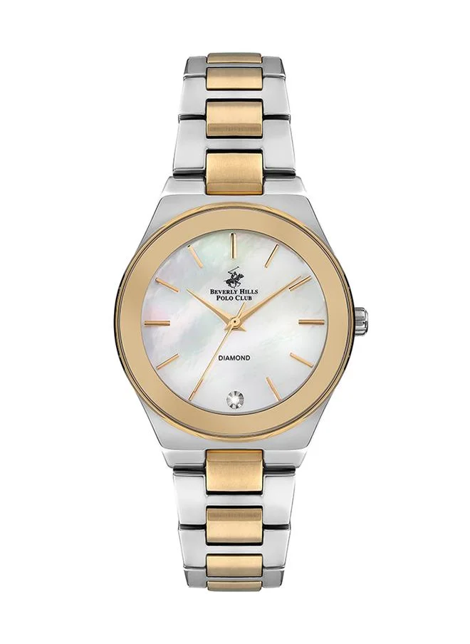 بيفرلي هيلز بولو كلوب Beverly Hills Polo Club Women's VX51 Movement Watch, Analog Display and Metal Strap - BP3229X.220, Silver