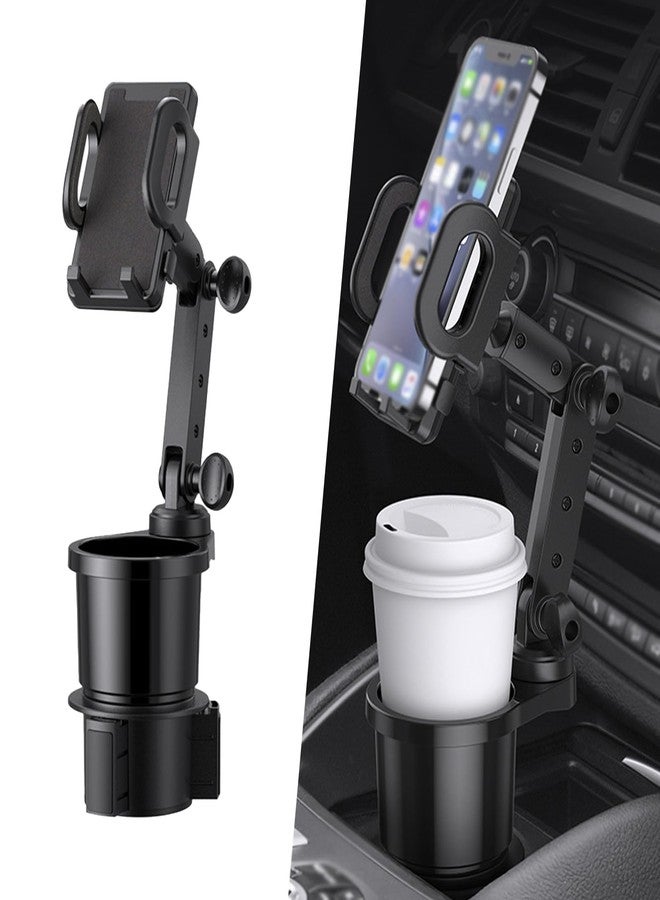 Ajxn 1 PC Car Cup Holder Phone Mount, Universal Adjustable Cup Holder Cradle, 2-in-1 Auto Cell Phone Stand, for Most Trucks, SUVs (Black) - Image 1