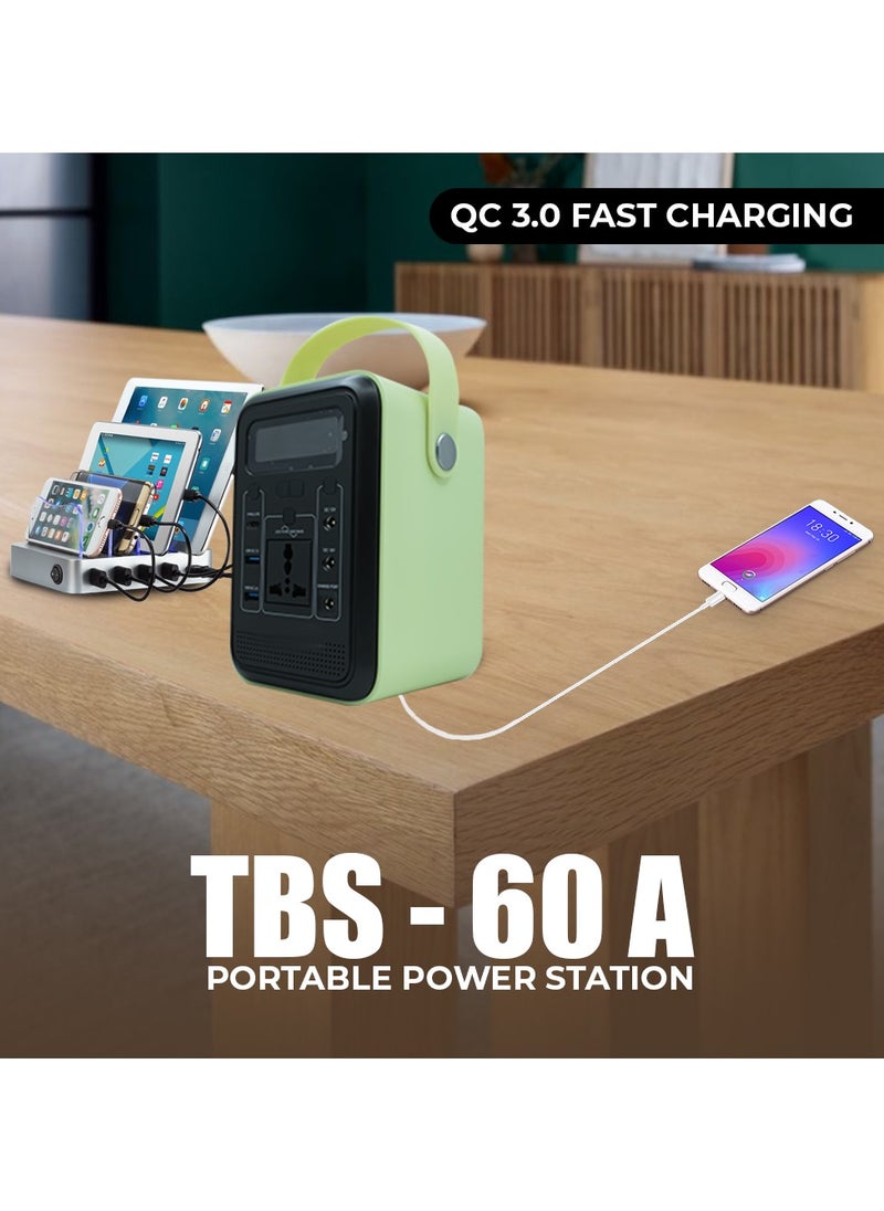 Toby's - Toby's Wireless Charger 60A Power Station Lithium Battery 60000mAh Portable Power Station With Inverter Car Jump Starter 60A And 222WH Capacity - Image 1