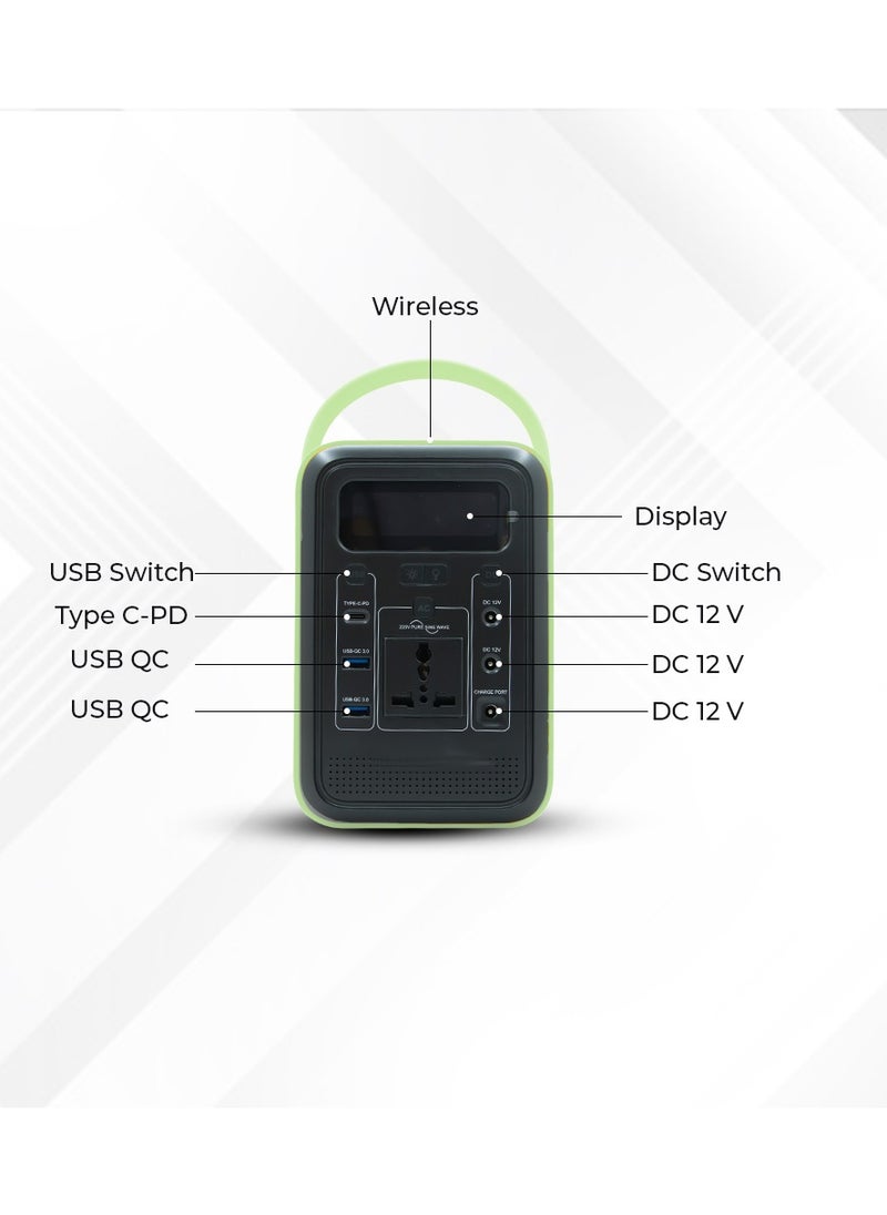 Toby's - Toby's Wireless Charger 60A Power Station Lithium Battery 60000mAh Portable Power Station With Inverter Car Jump Starter 60A And 222WH Capacity - Image 1