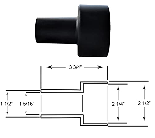 Mountain Trades Dust Collection Fittings Shop Vac Hose Adapter Compatible With Dewalt, Ryobi, Craftsman, Rigid, Metabo Power Tools Dust Ports For Connecting To 2 1/2 Inch Dust Collector Hose / 2.5in wet dry vac hose - Image 5