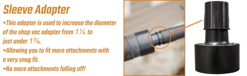 Mountain Trades Dust Collection Fittings Shop Vac Hose Adapter Compatible With Dewalt, Ryobi, Craftsman, Rigid, Metabo Power Tools Dust Ports For Connecting To 2 1/2 Inch Dust Collector Hose / 2.5in wet dry vac hose - Image 3