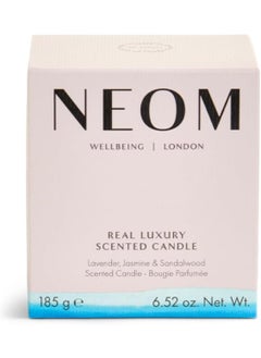 NEOM NEOM- Real Luxury Scented Candle,1 Wick | Lavender & Rosewood | Essential Oil Aromatherapy Candle | Scent to De-Stress 