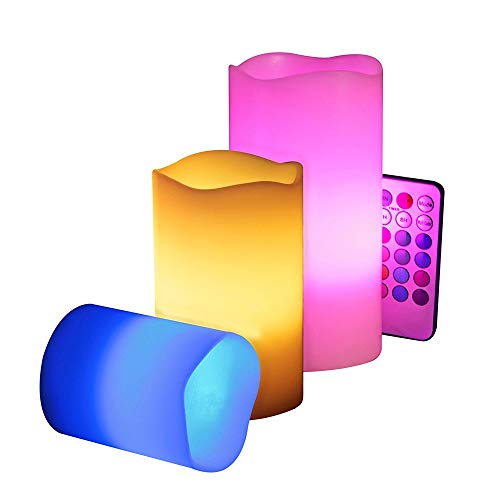 Smars® LED Flameless Dancing Candles Multicolor Set of 3pcs for Diwali & Christmas Decoration - Image 1