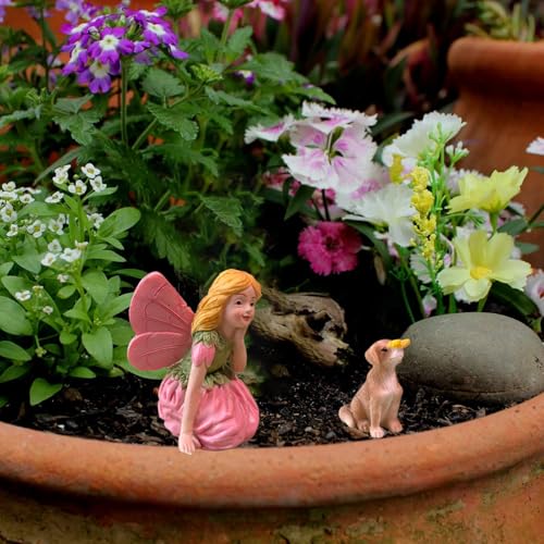 JIUMO Miniature Fairies for Fairy Garden Fairy Figurines Accessories Outdoor Little Fairies Mini Fairies Set for Kids Garden Miniature Boy Fairies - Image 4