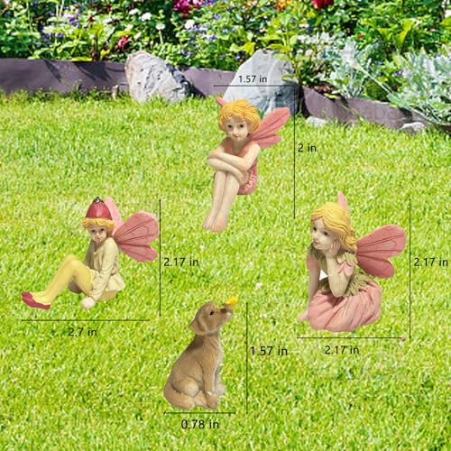 JIUMO Miniature Fairies for Fairy Garden Fairy Figurines Accessories Outdoor Little Fairies Mini Fairies Set for Kids Garden Miniature Boy Fairies - Image 2