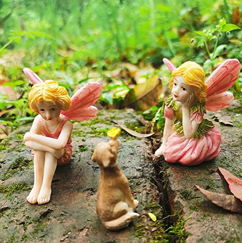 JIUMO Miniature Fairies for Fairy Garden Fairy Figurines Accessories Outdoor Little Fairies Mini Fairies Set for Kids Garden Miniature Boy Fairies - Image 5