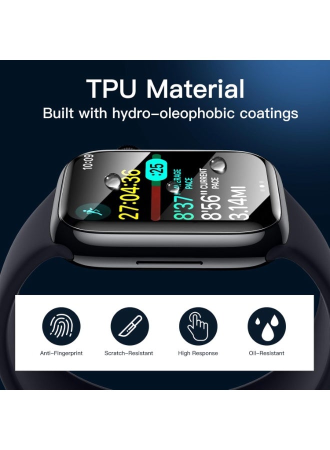 وايكيل مجموعة من 3 واقيات شاشة ذاتية الشفاء لساعة Apple Watch Series 11/10 مقاس 42 مم، غشاء مرن من مادة TPU عالي الوضوح ومضاد للخدش وخالٍ من الفقاعات وتغطية كاملة مع مجموعة تركيب سهلة - Image 4