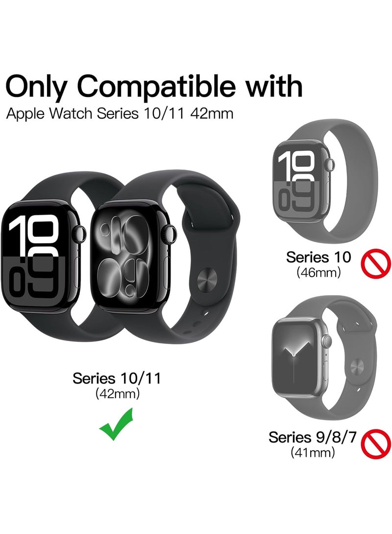 وايكيل مجموعة من 3 واقيات شاشة ذاتية الشفاء لساعة Apple Watch Series 11/10 مقاس 42 مم، غشاء مرن من مادة TPU عالي الوضوح ومضاد للخدش وخالٍ من الفقاعات وتغطية كاملة مع مجموعة تركيب سهلة - Image 2