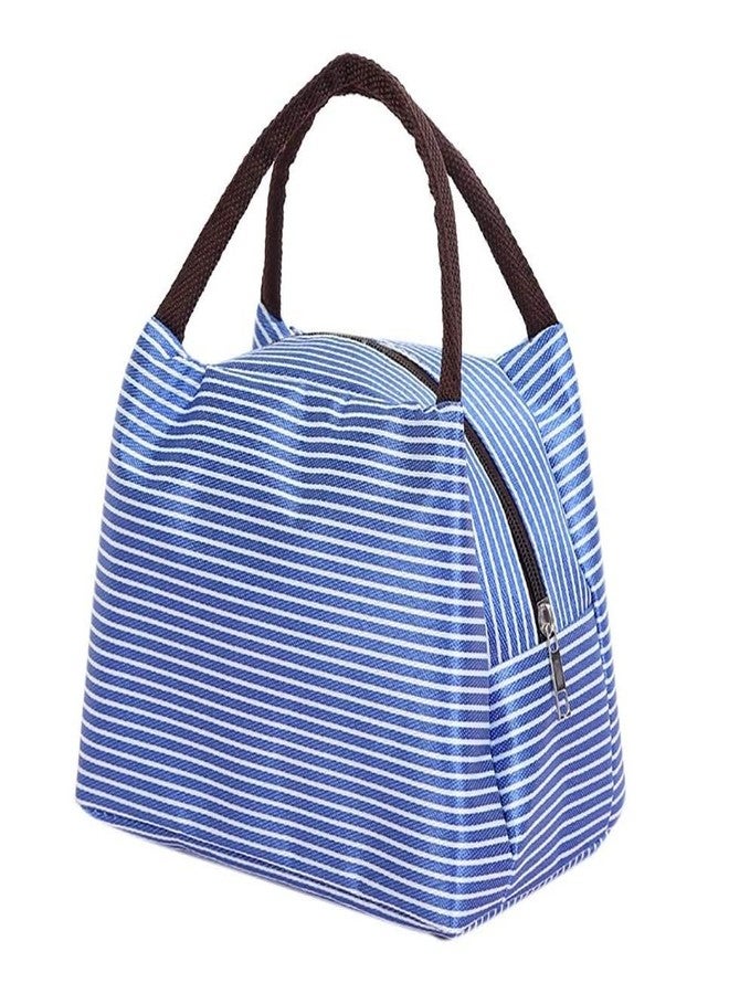 Starflyer Insulated Lunch Bag Women Girls, Reusable Cute Tote Lunch Box for Adult & Men, Leakproof Cooler Lunch Bags for Work Office Travel School Picnic. (Blue Strip) - Image 1