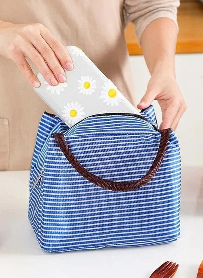 Starflyer Insulated Lunch Bag Women Girls, Reusable Cute Tote Lunch Box for Adult & Men, Leakproof Cooler Lunch Bags for Work Office Travel School Picnic. (Blue Strip) - Image 5