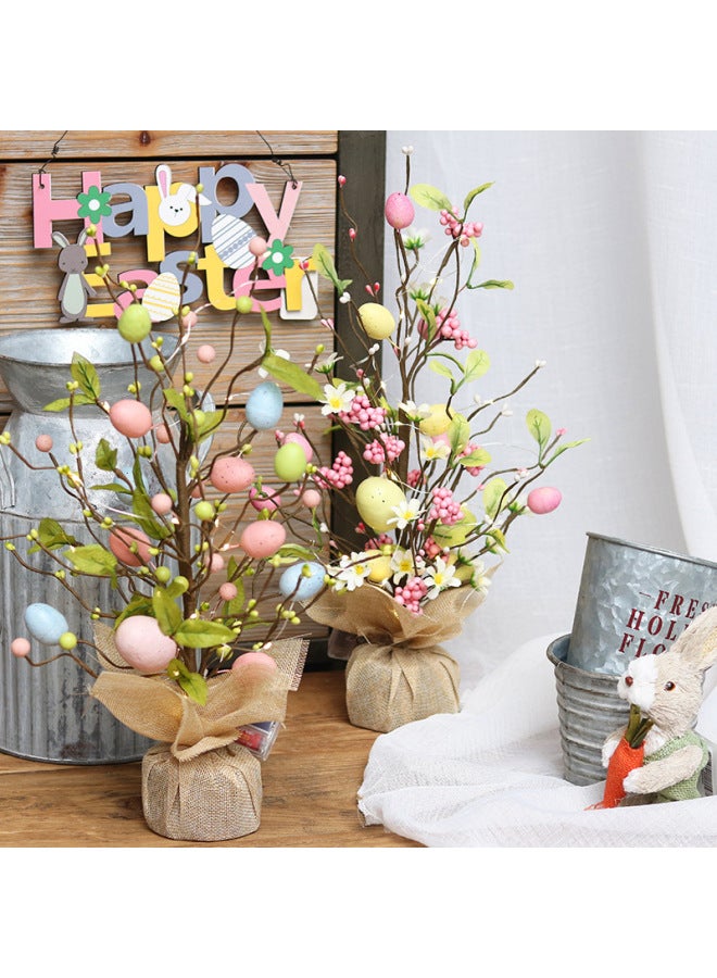 Dual Home New Easter Decorations Led Luminous Easter Egg Decoration Tree Scene Desktop Ornaments - Image 2