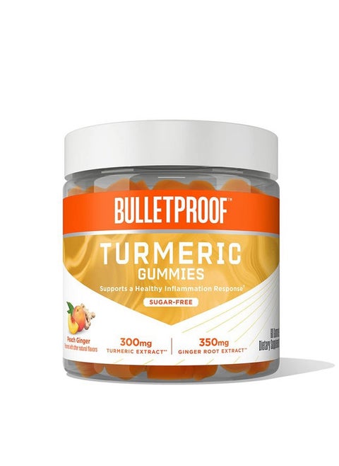 Sugar-Free Peach Ginger Turmeric Gummies, 60 Count, Keto Supplement for Joint and Inflammation Response Support, New and Improved Flavor and texure, Packaging May Vary