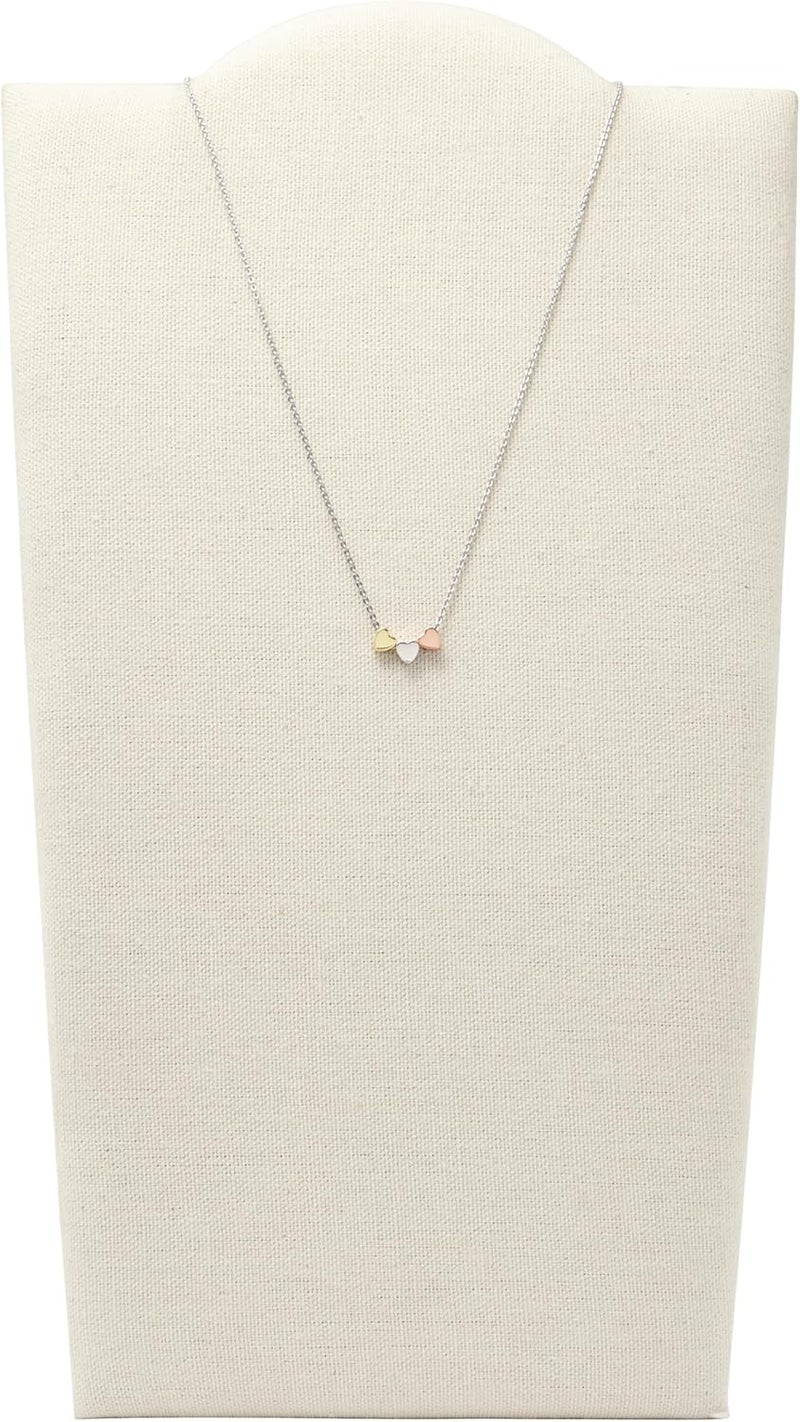 فوسيل قلادة إليوت للنساء من فوسيل، مصنوعة من الفضة الإسترلينية، على شكل قلب، مناسبة لعيد الأم، بثلاثة ألوان، فضية - Image 2