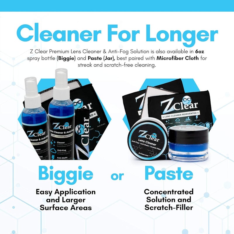 Z Clear Anti-Fog 6oz Spray | Eye glasses cleaner | Goggles anti fog | Sunglasses cleaner | Windshields | Mirrors | Visors | Safe for all Lenses |+ With Microfiber Cloth - Image 5