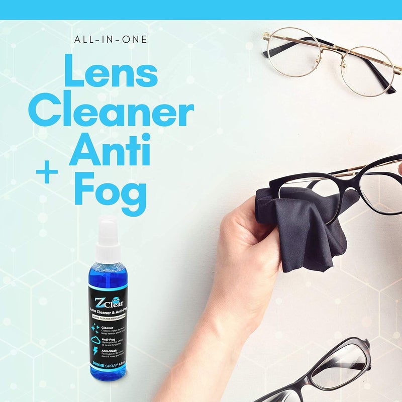 Z Clear Anti-Fog 6oz Spray | Eye glasses cleaner | Goggles anti fog | Sunglasses cleaner | Windshields | Mirrors | Visors | Safe for all Lenses |+ With Microfiber Cloth - Image 2