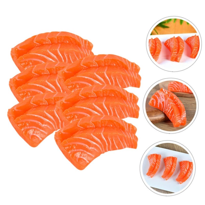 6pcs Simulation Salmon Model Realistic PVC Fake Sashimi for Restaurant Decor Food Toy - Image 4