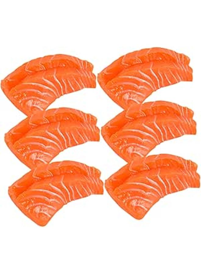 6pcs Simulation Salmon Model Realistic PVC Fake Sashimi for Restaurant Decor Food Toy - Image 1