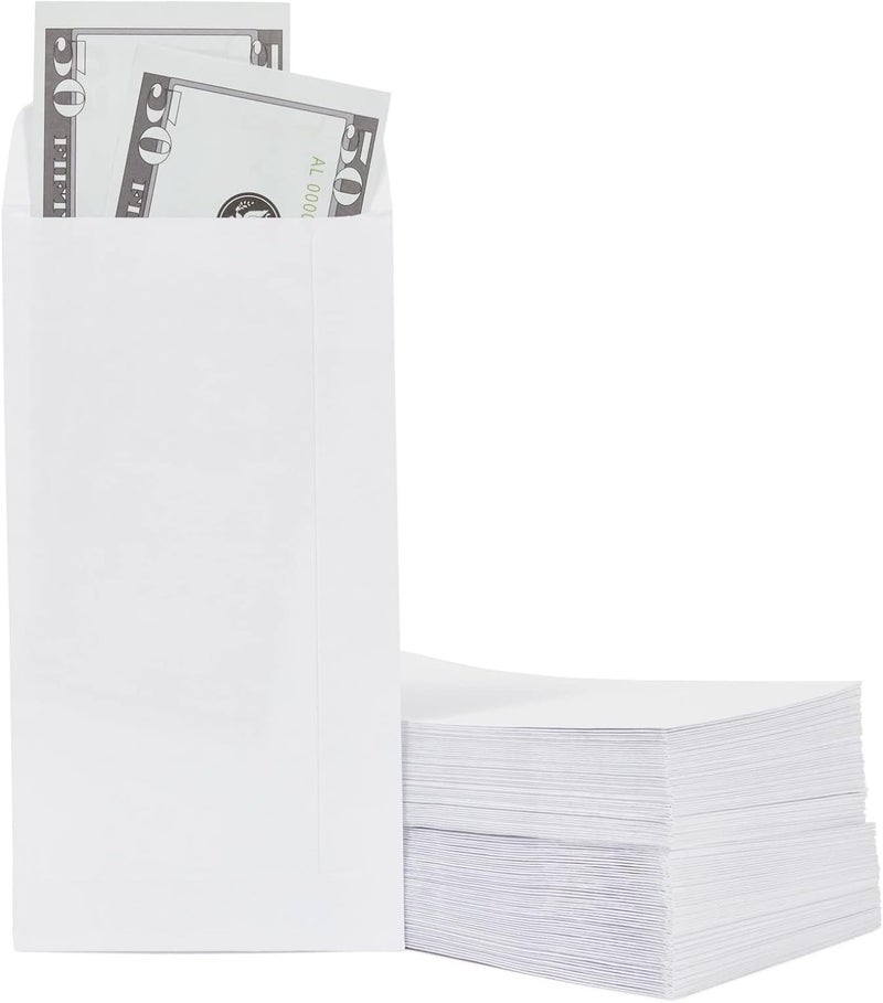 Juvale Money Envelopes for Cash, Coins, Budgeting, Gifts - 100 Pack (White, 3.5 x 6.5 in) - Image 1