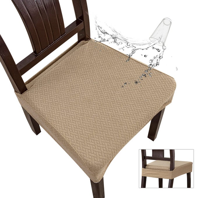 WATERPROOF SEAT COVERS FOR DINING ROOM CHAIR COVERS WATERPROOF DINING CHAIR COVERS 4 PCSREARCOVERED KHAKI