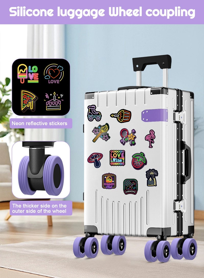 URbazaar 8PCS Luggage Wheel Covers-Carry on Luggage Suitcase Wheels Protector/Luggage Caster Cover for Most 8-Spinner Wheels Luggage Sets,Silicone Case for Suitcases Wheel/Luggage Accessories - Image 2