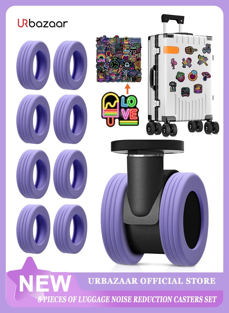 URbazaar 8PCS Luggage Wheel Covers-Carry on Luggage Suitcase Wheels Protector/Luggage Caster Cover for Most 8-Spinner Wheels Luggage Sets,Silicone Case for Suitcases Wheel/Luggage Accessories - Image 1