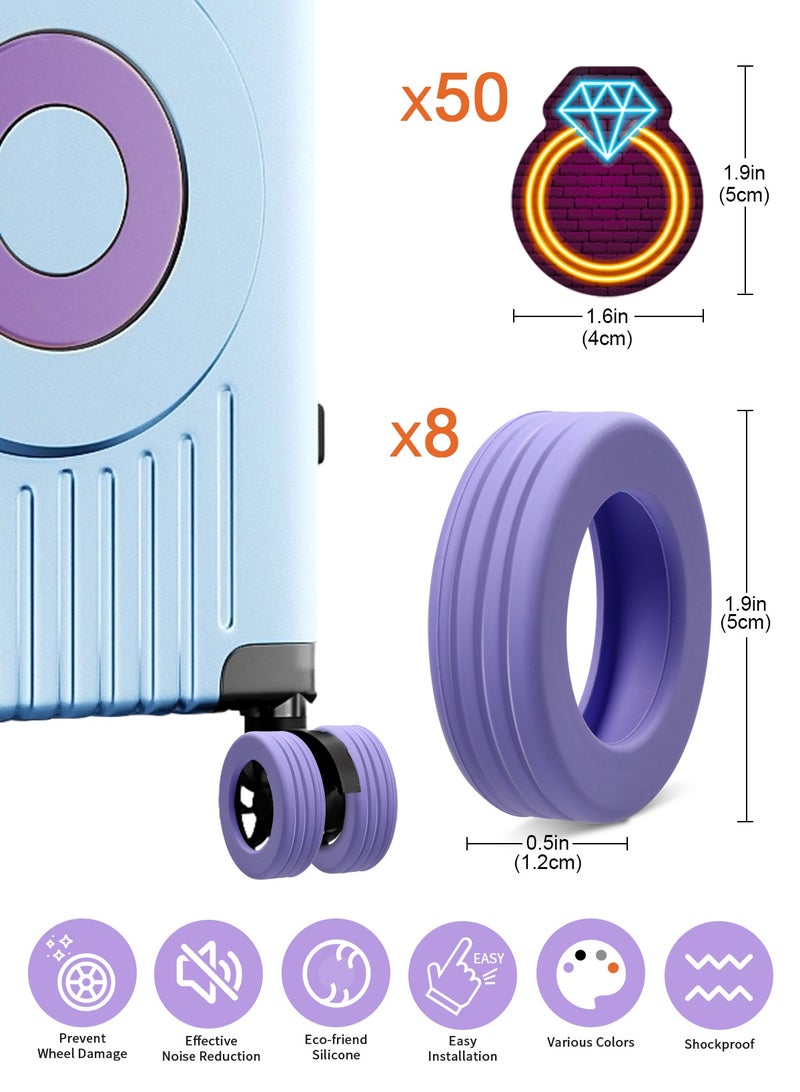 URbazaar 8PCS Luggage Wheel Covers-Carry on Luggage Suitcase Wheels Protector/Luggage Caster Cover for Most 8-Spinner Wheels Luggage Sets,Silicone Case for Suitcases Wheel/Luggage Accessories - Image 4