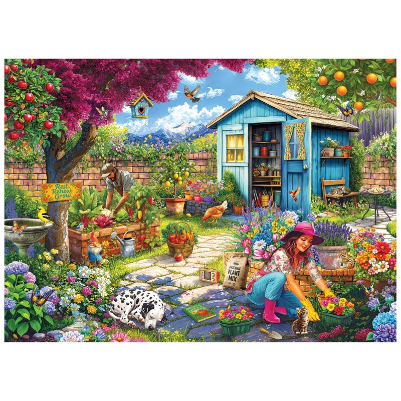 روز آرت أحجية الصور المقطوعة المكونة من 1000 قطعة من RoseArt - Hobby Haven - زوجين في الحديقة للبالغين - Image 1