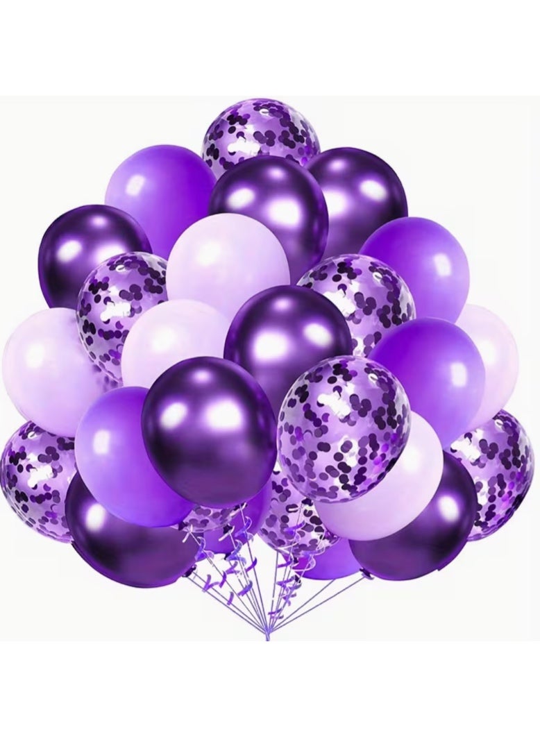 44pcs Metallic Purple And Macron Purple Latex Balloons | Ideal for Birthday, Wedding, Anniversary - Image 1
