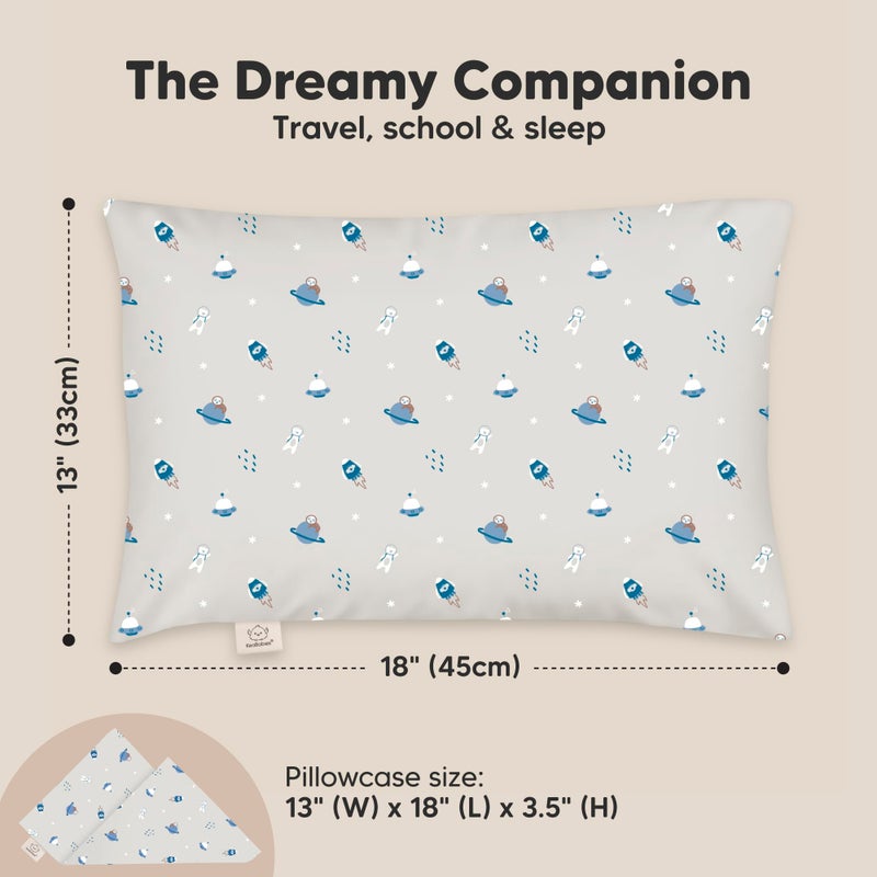 KeaBabies Toddler Pillow with Pillowcase - 13x18 My Little Dreamy Kids Travel Bed Pillows for Sleeping, Organic Cotton Small Pillowcase, Soft & Breathable, Machine Washable, Toddlers 2-5 years old (Cosmo) - Image 3