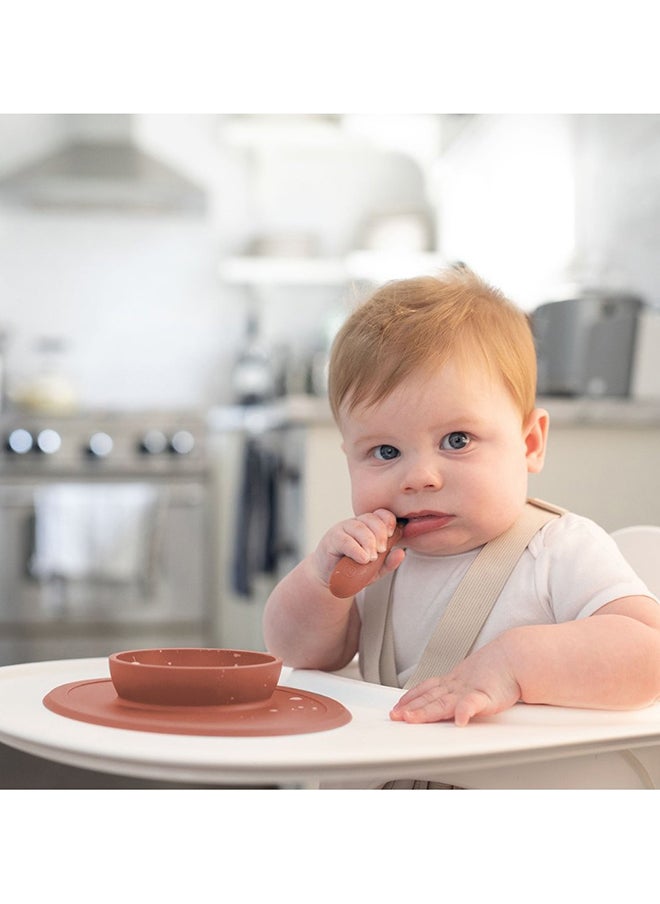 ezpz - Pack Of 2 Tiny Baby Spoon 100% Silicone Baby Spoons For Baby Led Weaning + Purees 4 Months+ Sienna - Image 1