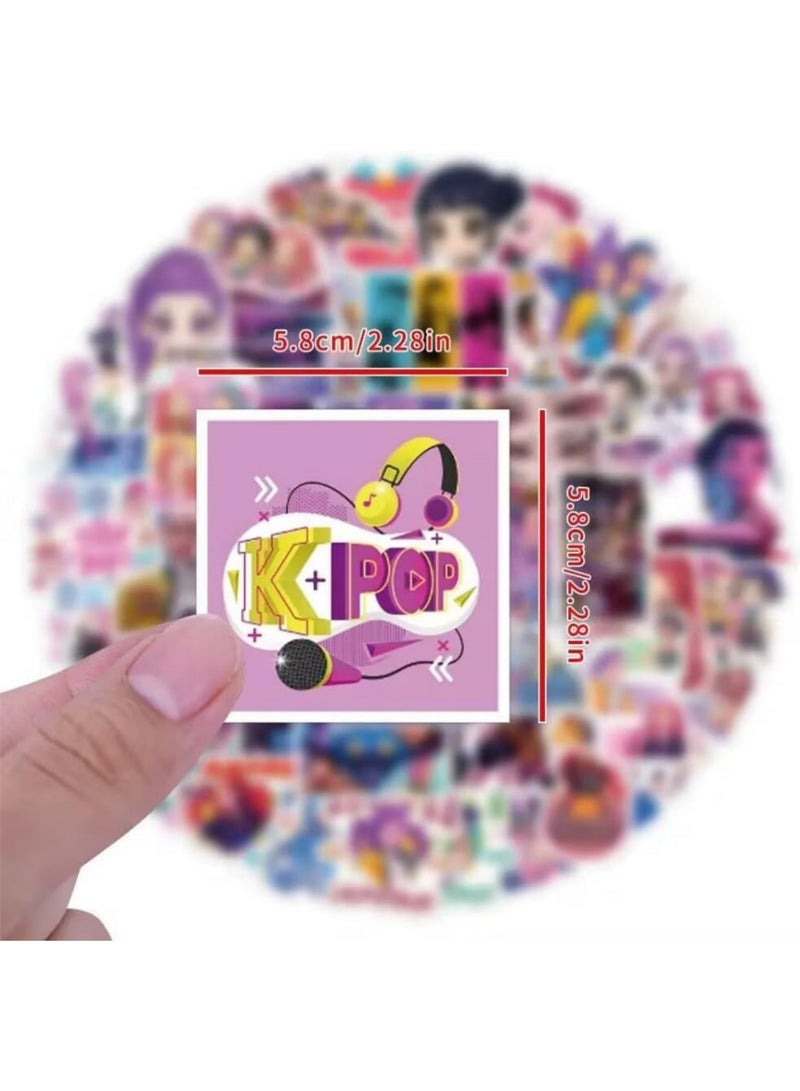 سايكفو مجموعة من 110 ملصقات فينيل مقاومة للماء لشخصيات فرقة كيبوب ديمون هانترز، مناسبة لأجهزة الكمبيوتر المحمولة - Image 2