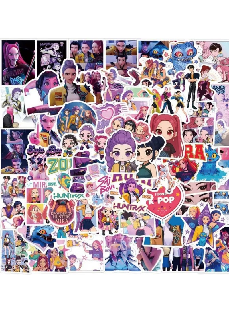 سايكفو مجموعة من 110 ملصقات فينيل مقاومة للماء لشخصيات فرقة كيبوب ديمون هانترز، مناسبة لأجهزة الكمبيوتر المحمولة - Image 1